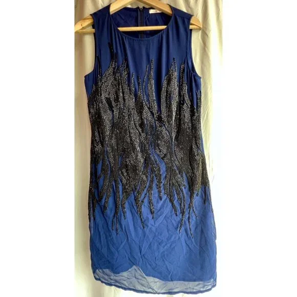 black dress with blue flames Prada Zodiac Flames Dress – Recess main image 0